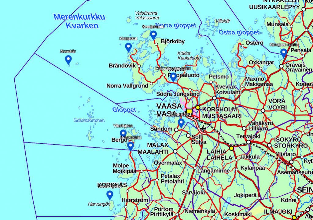 Hyviä muutonseurantapaikkoja Merenkurkussa.